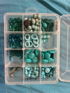 Turquoise Mixed Bead Assortment - Home Art Mixed Media